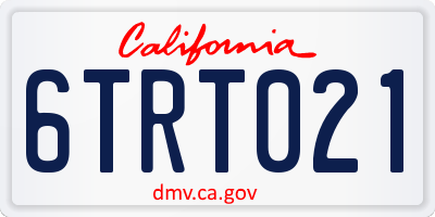 CA license plate 6TRT021