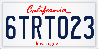 CA license plate 6TRT023