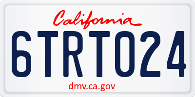 CA license plate 6TRT024