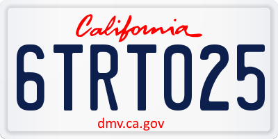 CA license plate 6TRT025