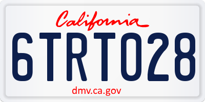 CA license plate 6TRT028