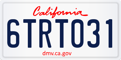 CA license plate 6TRT031