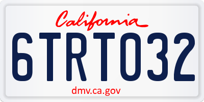 CA license plate 6TRT032