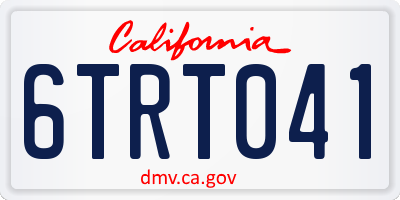 CA license plate 6TRT041