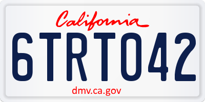 CA license plate 6TRT042