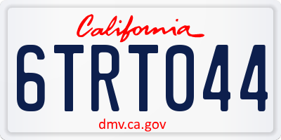 CA license plate 6TRT044