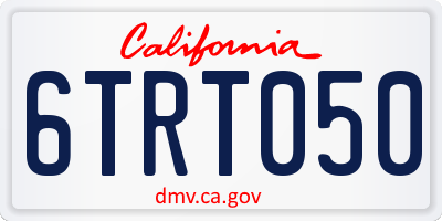 CA license plate 6TRT050