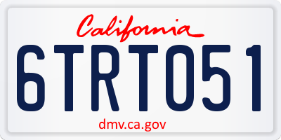 CA license plate 6TRT051