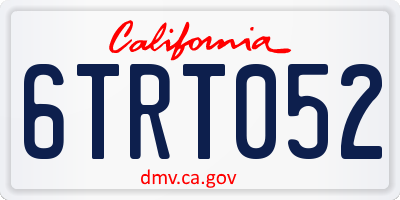CA license plate 6TRT052