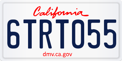 CA license plate 6TRT055