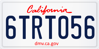 CA license plate 6TRT056
