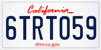 CA license plate 6TRT059
