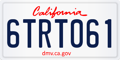 CA license plate 6TRT061