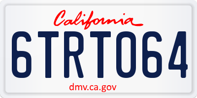 CA license plate 6TRT064