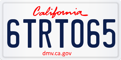 CA license plate 6TRT065