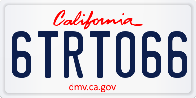 CA license plate 6TRT066
