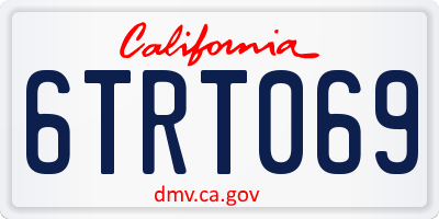CA license plate 6TRT069