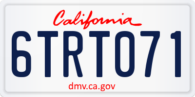 CA license plate 6TRT071