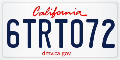 CA license plate 6TRT072