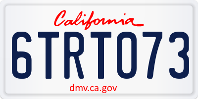 CA license plate 6TRT073