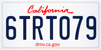 CA license plate 6TRT079