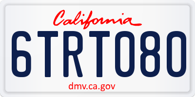 CA license plate 6TRT080