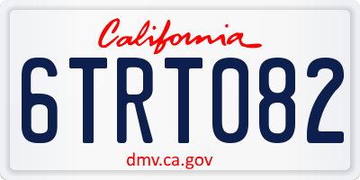 CA license plate 6TRT082