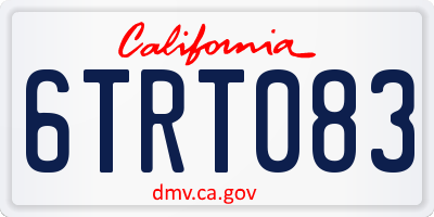 CA license plate 6TRT083