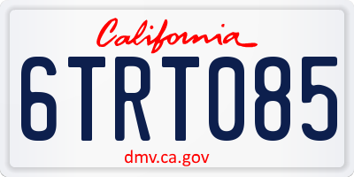 CA license plate 6TRT085
