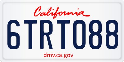 CA license plate 6TRT088