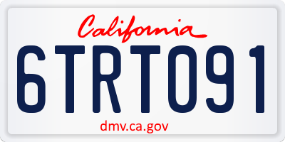 CA license plate 6TRT091