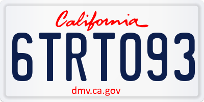 CA license plate 6TRT093