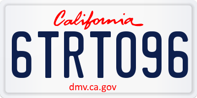CA license plate 6TRT096