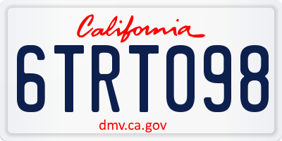 CA license plate 6TRT098
