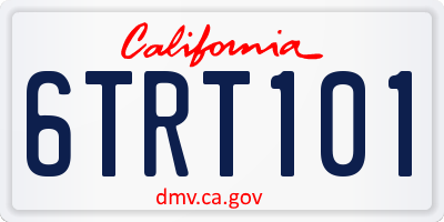 CA license plate 6TRT101