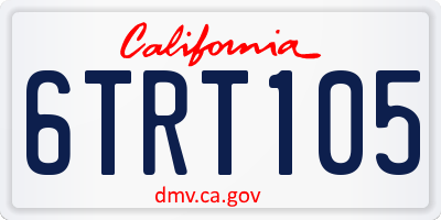 CA license plate 6TRT105