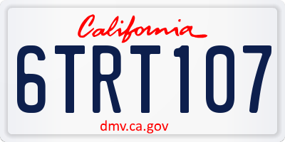 CA license plate 6TRT107