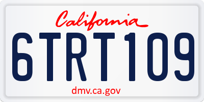 CA license plate 6TRT109