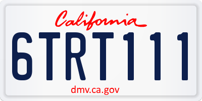 CA license plate 6TRT111