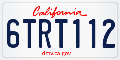CA license plate 6TRT112