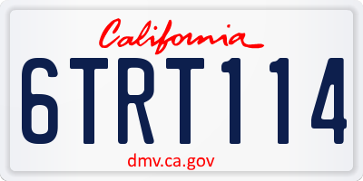 CA license plate 6TRT114