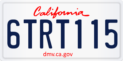 CA license plate 6TRT115