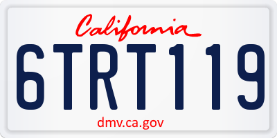 CA license plate 6TRT119