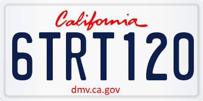 CA license plate 6TRT120