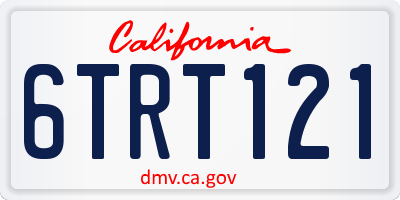 CA license plate 6TRT121