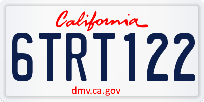 CA license plate 6TRT122