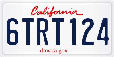 CA license plate 6TRT124