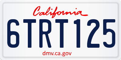 CA license plate 6TRT125