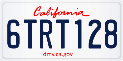 CA license plate 6TRT128