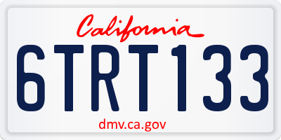 CA license plate 6TRT133